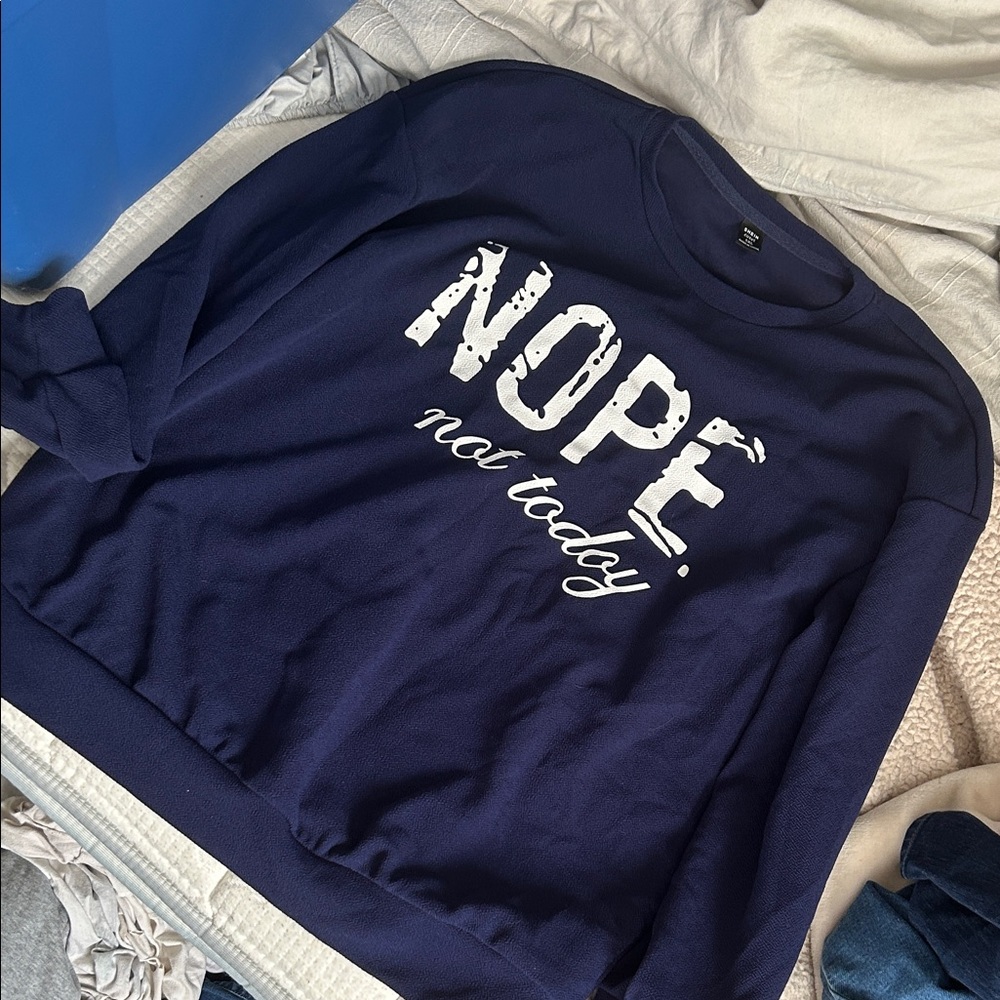 Navy Blue Graphic Sweatshirt